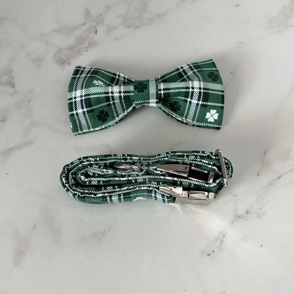 Lionet Paws Dog Bow Tie Adjustable Collar Green NWT